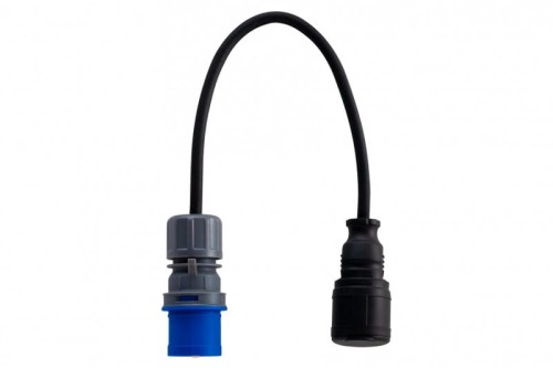 Reduktor - wtyczka 16/3 + OW 3x2,5mm2  0,5m + gniazdo  gumowe F7.0121 F-Elektro