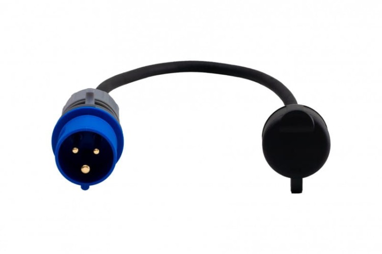 Reduktor - wtyczka 16/3 + OW 3x2,5mm2  0,5m + gniazdo  gumowe F7.0121 F-Elektro