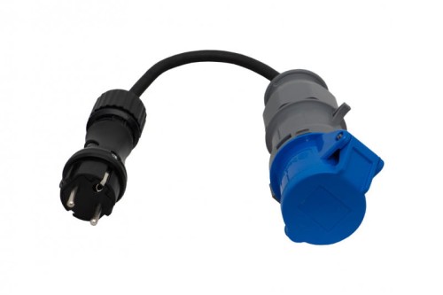 Reduktor - wtyczka  230V + OW 3x2,5mm2  0,5m + gniazdo przenośne 16A 3p F7.0122 F-Elektro