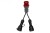 Reduktor - wtyczka siłowa 16/5 +2x OW 3x1,5mm2  0,25m +2x gniazdo  gumowe F7.0125 F-Elektro