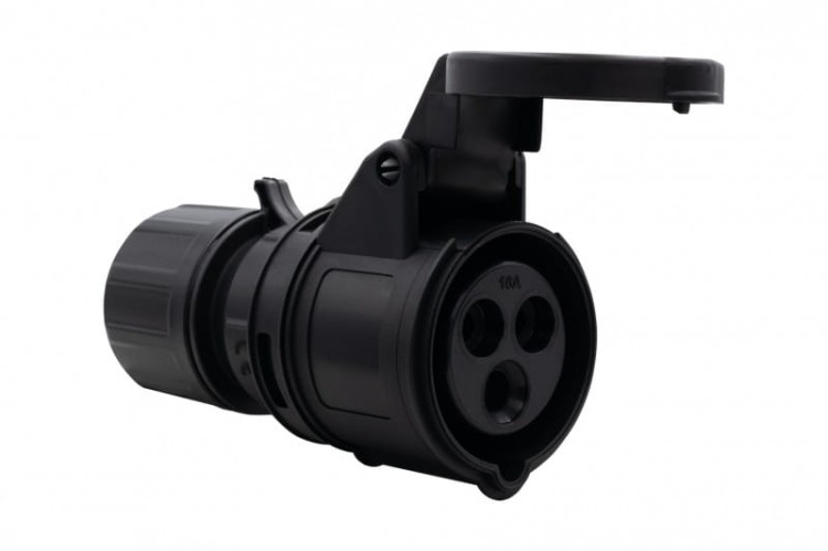 Gniazdo przemysłowe-przenośne 16A 3p 200V-250V /FE/ IP44  czarne F7.0147 F-Elektro
