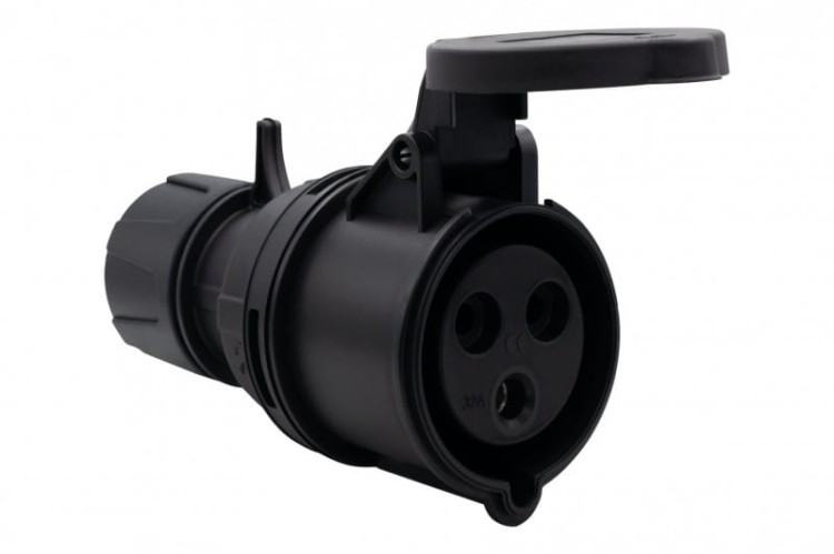 Gniazdo przemysłowe - przenośne 32A 3p 200V-250V /FE/ IP44  czarne F7.0148 F-Elektro