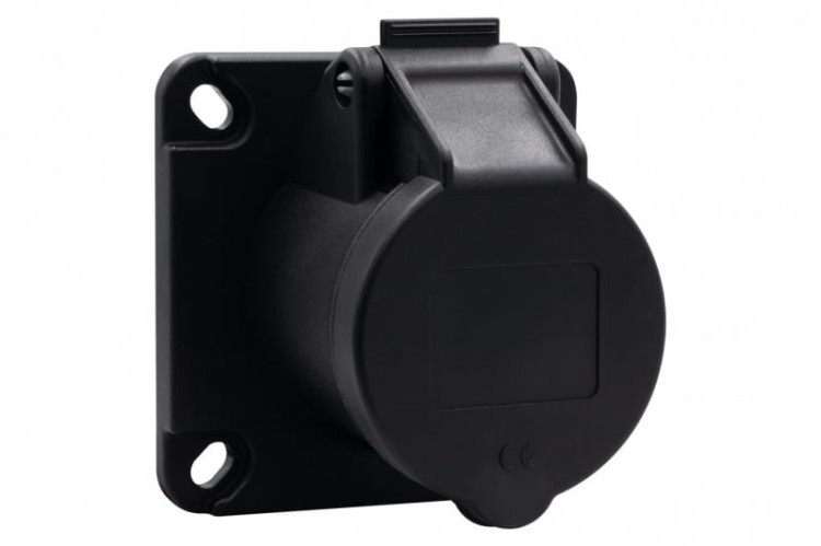 Gniazdo przemysłowe tablicowe proste 16A 3p 200V-250V /FE/ IP44 czarne F7.0151 F-Elektro