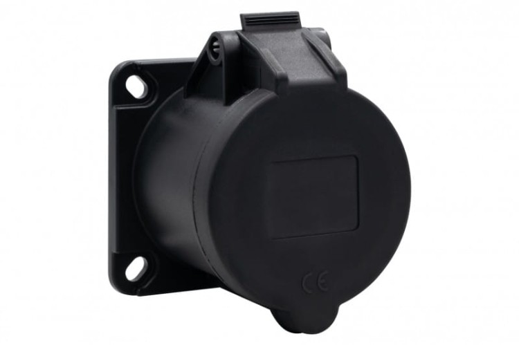 Gniazdo przemysłowe tablicowe proste 32A 3p 200V-250V /FE/ IP44 czarne F7.0152 F-Elektro