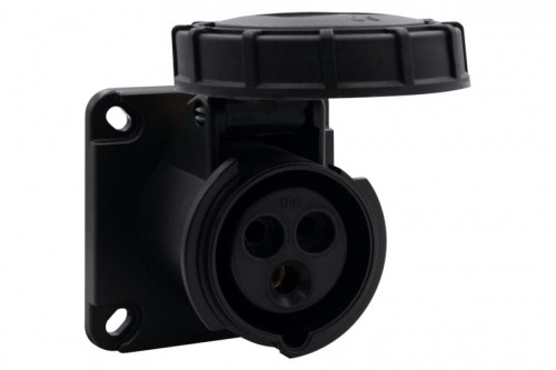 Gniazdo przemysłowe tablicowe proste 16A 3p 200V-250V /FE/ IP67 czarne F7.0153 F-Elektro