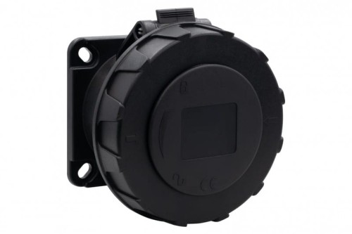 Gniazdo przemysłowe tablicowe proste 32A 3p 200V-250V /FE/ IP67 czarne F7.0154 F-Elektro
