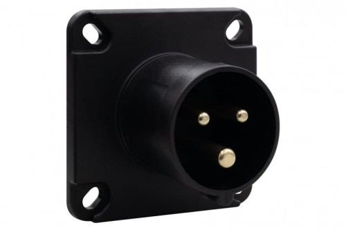 Wtyk przemysłowy  tablicowy odbiornikowy 16A 3p 200V-250V/FE/ IP44 czarny F7.0155 F-Elektro