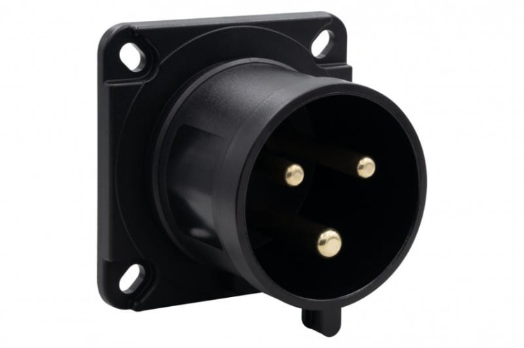 Wtyk przemysłowy tablicowy odbiornikowy 32A 3p 200V-250V /FE/ IP44 czarny F7.0156 F-Elektro