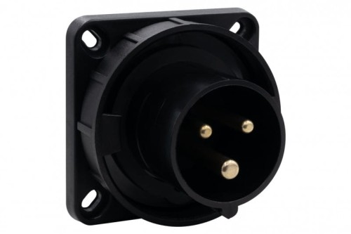Wtyk przemysłowy  tablicowy odbiornikowy 16A 3p 200V-250V /FE/ IP67 czarny F7.0157 F-Elektro