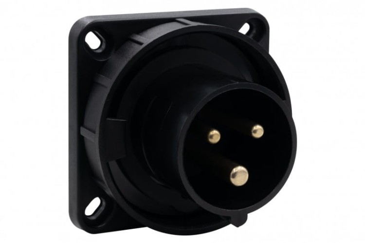 Wtyk przemysłowy  tablicowy odbiornikowy 16A 3p 200V-250V /FE/ IP67 czarny F7.0157 F-Elektro