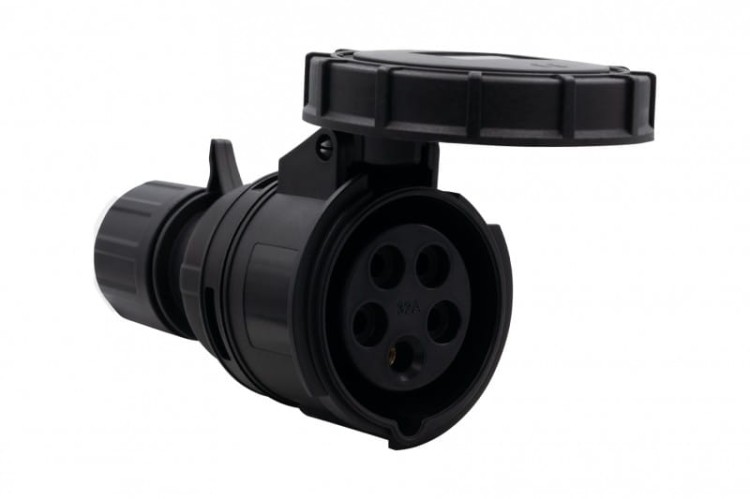 Gniazdo siłowe przenośne 32A 5p 380V-415V /FE/ IP67 czarne F7.0167 F-Elektro