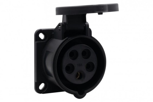 Gniazdo tablicowe proste 16A 5p 380V-415V /FE/ IP44  czarne F7.0169 F-Elektro