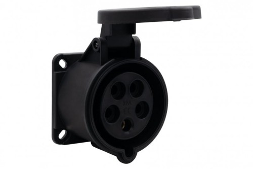 Gniazdo tablicowe proste 32A 5p 380V-415V /FE/ IP44  czarne F7.0170 F-Elektro