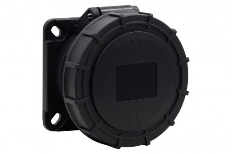 Gniazdo siłowe tablicowe proste 16A 5p 380V-415V /FE/ IP67 czarne F7.0171 F-Elektro