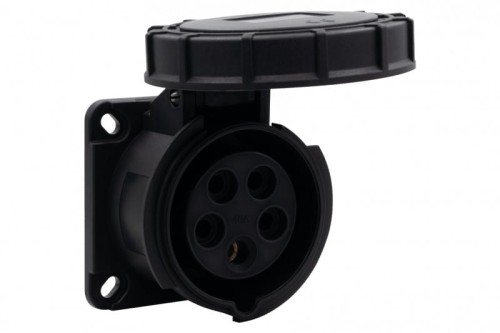 Gniazdo siłowe tablicowe proste 16A 5p 380V-415V /FE/ IP67 czarne F7.0171 F-Elektro