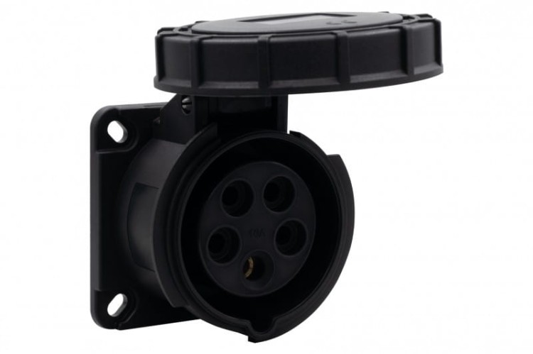 Gniazdo siłowe tablicowe proste 16A 5p 380V-415V /FE/ IP67 czarne F7.0171 F-Elektro