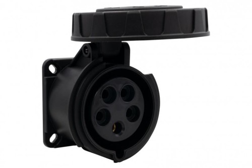 Gniazdo siłowe tablicowe proste 32A 5p 380V-415V /FE/ IP67 czarne F7.0172 F-Elektro