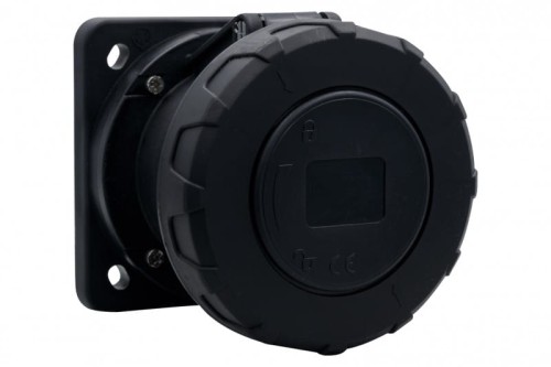Gniazdo siłowe tablicowe proste 63A 5p 380V-415V /FE/ IP67 czarne F7.0173 F-Elektro