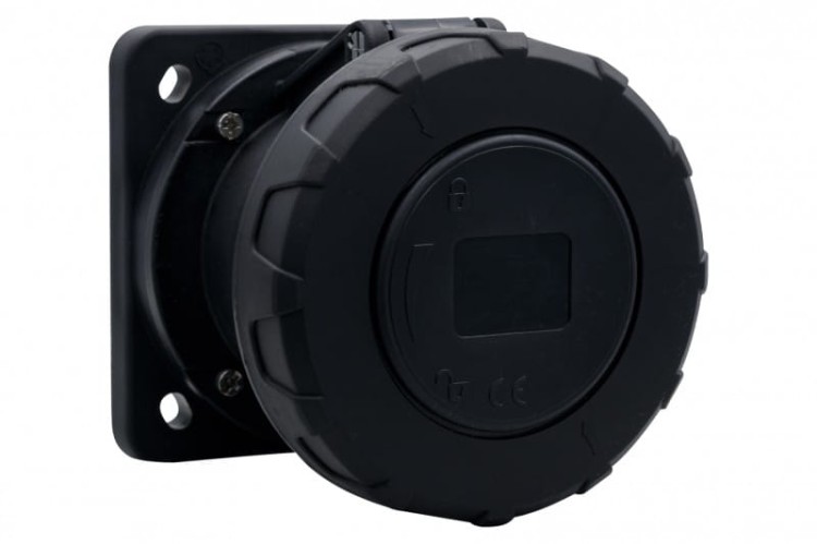 Gniazdo siłowe tablicowe proste 63A 5p 380V-415V /FE/ IP67 czarne F7.0173 F-Elektro