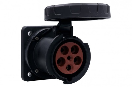 Gniazdo siłowe tablicowe proste 63A 5p 380V-415V /FE/ IP67 czarne F7.0173 F-Elektro