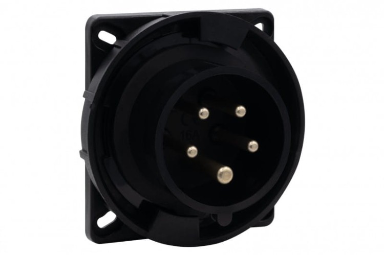 Wtyk siłowy tablicowy odbiornikowy 16A 5p 380V-415V /FE/ IP67 czarny F7.0175 F-Elektro