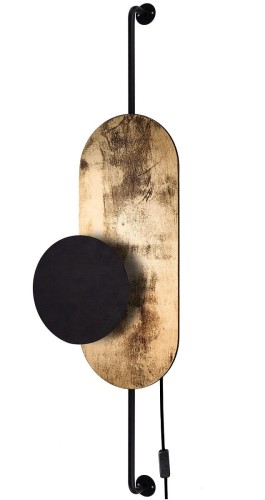 Lampa ścienna Kinkiet Industrialny Loft WHEEL LUX I GOLD 8430 NOWODVORSKI Lighting G9 nowoczesna oprawa oświetleniowa metal drewno sklejka czarno-złoty pojedynczy Inspiracje Premium