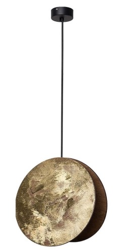 Lampa sufitowa wisząca Industrialna Loft WHEEL GOLD I zwis 9028 NOWODVORSKI Lighting E27 oświetleniowa żyrandol nowoczesna metal drewno sklejka czarno-złota Inspiracje Premium