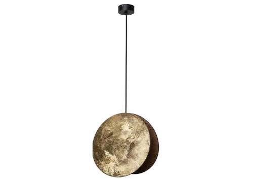 Lampa sufitowa wisząca Industrialna Loft WHEEL GOLD I zwis 9028 NOWODVORSKI Lighting E27 oświetleniowa żyrandol nowoczesna metal drewno sklejka czarno-złota Inspiracje Premium