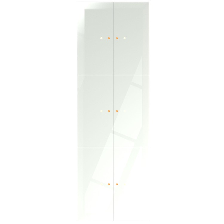 Dotykowy panel szklany, potrójny, 6 pól dotykowych, biały GP-222-W F&F
