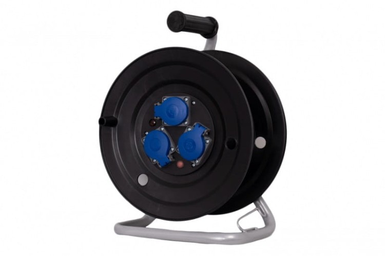 Rozgałęźnik na bębnie plastikowym NERO-240 3x230V IP44 + termik + kontrolka 14650 F-Elektro