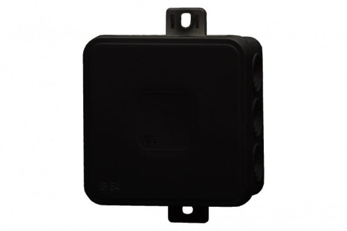 Puszka hermetyczna V7, termoplast 100x100x41 IP54, czarna - klik, 12 osłabień F1.0296 F-Elektro