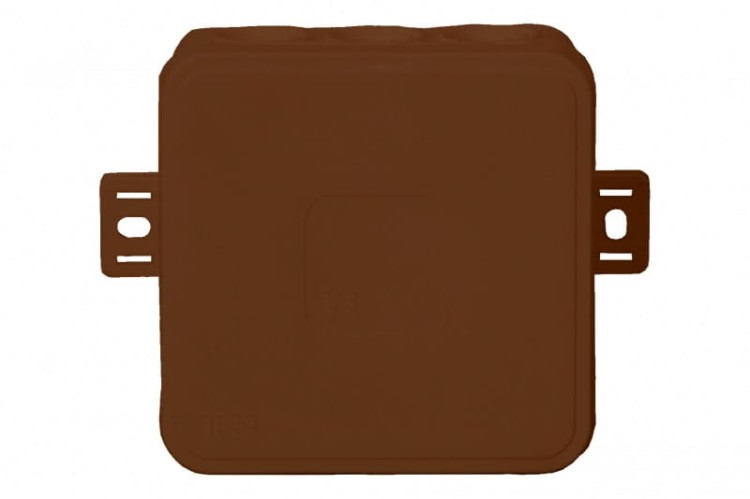Puszka hermetyczna V7, termoplast 100x100x41 IP54, brązowa - klik, 12 osłabień F1.0295 F-Elektro