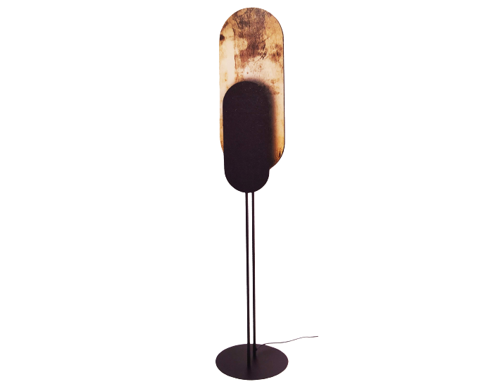 Lampa podłogowa nocna stojąca Industrialna Loft WHEEL LUX GOLD 7646 NOWODVORSKI Lighting lampka Retro Vintage nowoczesna stołowa wewnętrzna metal drewno sklejka czarno-złota Inspiracje Premium