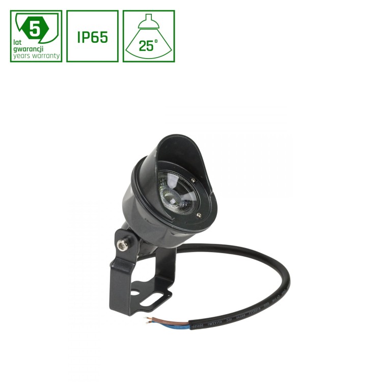 FLORI Spot Ogrodowa 5W WW 24V 25st IP65 64x100mm Szary 5 Lat Gwarancji SLI002017WW SPECTRUM LED lampa gruntowa