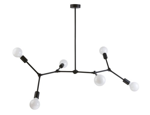 Lampa sufitowa wisząca Industrialna Loft TWIG VI 9138 NOWODVORSKI Lighting E27 x6 nowoczesna oprawa oświetleniowa żyrandol metalowa nad stół blat wyspę czarna zwis Inspiracje Premium