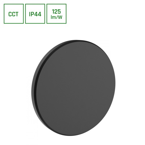 PIATTA 9W CCT 230V IP44 120x47MM Czarny Okrągła Oprawa lampa elewacyjna SLI003029CCT_PW SPECTRUM LED