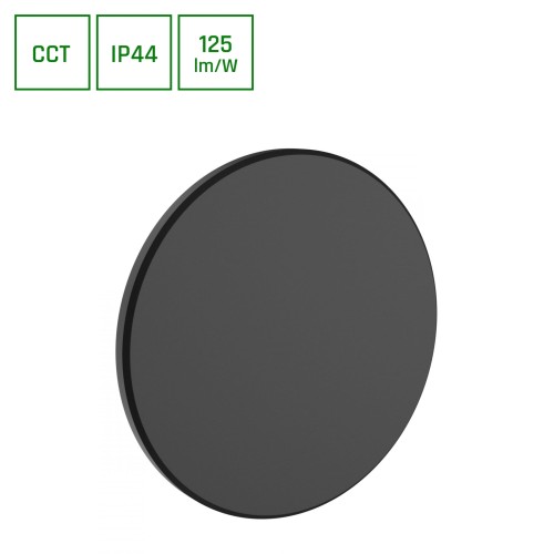 PIATTA 12W CCT 230V IP44 180x47MM Czarny Okrągła Oprawa lampa elewacyjna SLI003030CCT_PW SPECTRUM LED