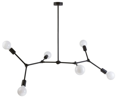 Lampa sufitowa wisząca Industrialna Loft TWIG VI 9138 NOWODVORSKI Lighting E27 x6 nowoczesna oprawa oświetleniowa żyrandol metalowa nad stół blat wyspę czarna zwis Inspiracje Premium