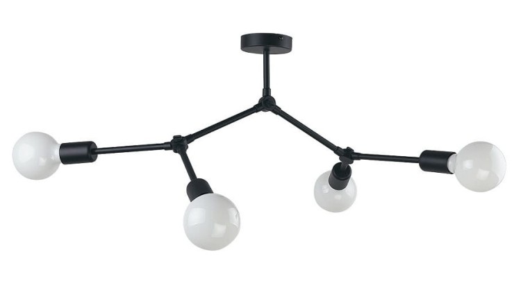 Lampa sufitowa wisząca Industrialna Loft TWIG IV 9140 NOWODVORSKI Lighting E27 x4 nowoczesna oprawa oświetleniowa żyrandol metalowa nad stół blat wyspę czarna zwis Inspiracje Premium