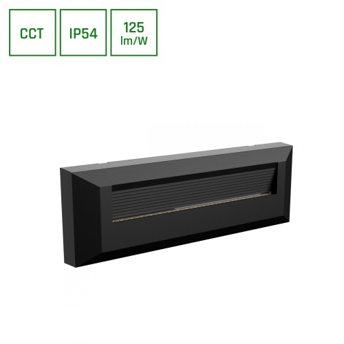 ENCANTA ASYMMETRIC 6W CCT 230V IP54 230x80x30MM Czarny Natynkowa Oprawa lampa elewacyjna SLI003033CCT_PW SPECTRUM LED