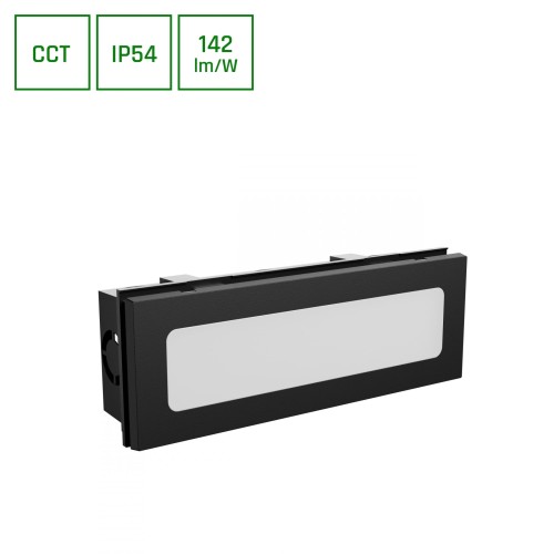 ENCANTA 6W CCT 230V IP54 230x84x60MM Czarny Podtynkowa Oprawa lampa elewacyjna SLI003034CCT_PW SPECTRUM LED