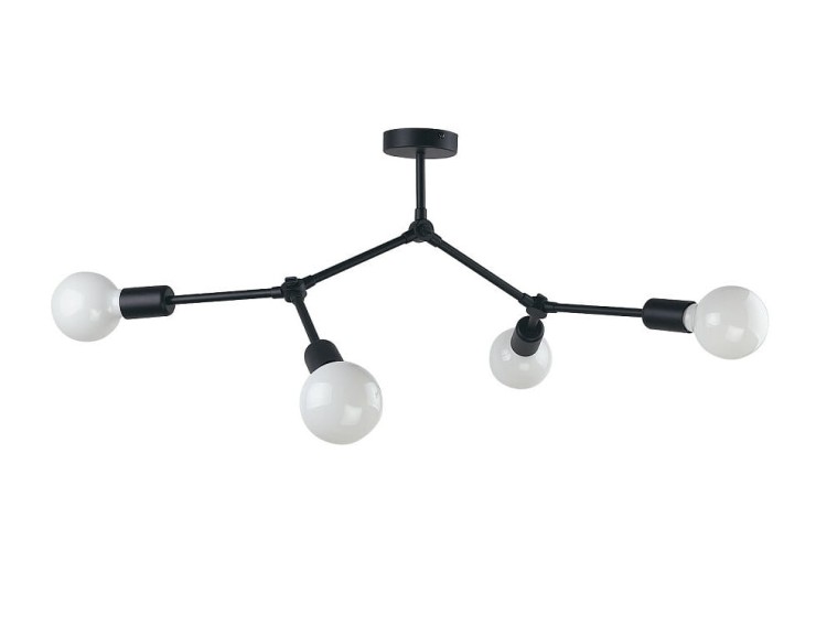 Lampa sufitowa wisząca Industrialna Loft TWIG IV 9140 NOWODVORSKI Lighting E27 x4 nowoczesna oprawa oświetleniowa żyrandol metalowa nad stół blat wyspę czarna zwis Inspiracje Premium