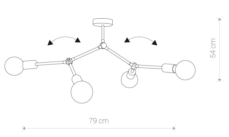 Lampa sufitowa wisząca Industrialna Loft TWIG IV 9140 NOWODVORSKI Lighting E27 x4 nowoczesna oprawa oświetleniowa żyrandol metalowa nad stół blat wyspę czarna zwis Inspiracje Premium