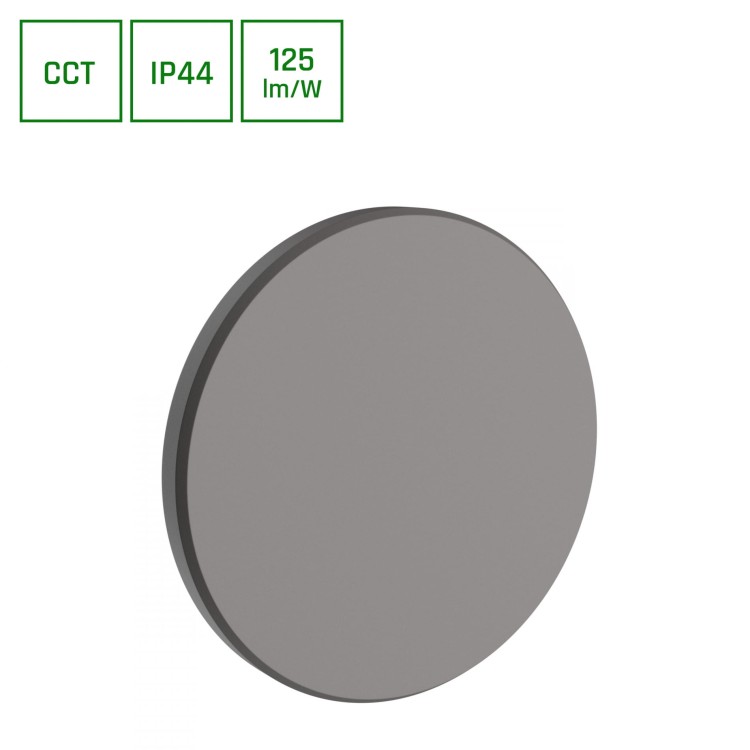 PIATTA 9W CCT 230V IP44 120x47MM Szara szary okrągła Oprawa lampa elewacyjna SLI003040CCT_PW SPECTRUM LED