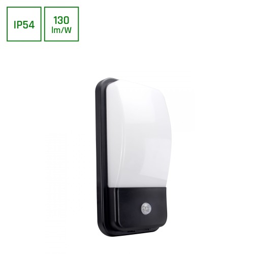 ENIGO LED PIR 20W NW 230V 180ST IP54 300x150x86MM Biały/Czarny Prostokątna Oprawa lampa elewacyjna SLI003045NW_PW SPECTRUM LED