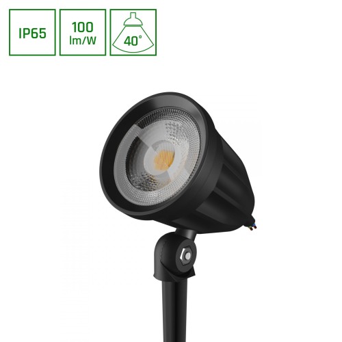 Oprawa lampa ogrodowa FLORI LIGERO 6W CW 230V 40ST IP65 53X66X67MM + 145MM SPIKE Czarna Czarny SLI012017CW_PW SPECTRUM LED