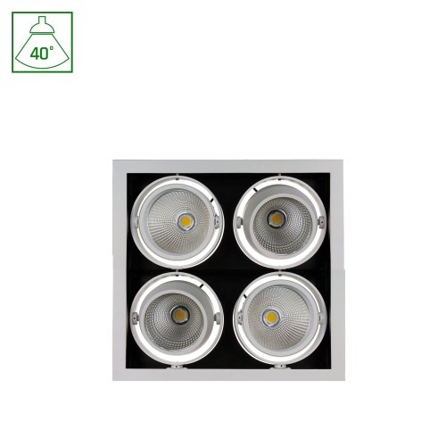 MODERN-DAY 4x1LED COB CITIZEN 40st 230V 4x27W IP20 WW Downlight SQUARE + Zasilacz SLI015013WW_230V SPECTRUM LED