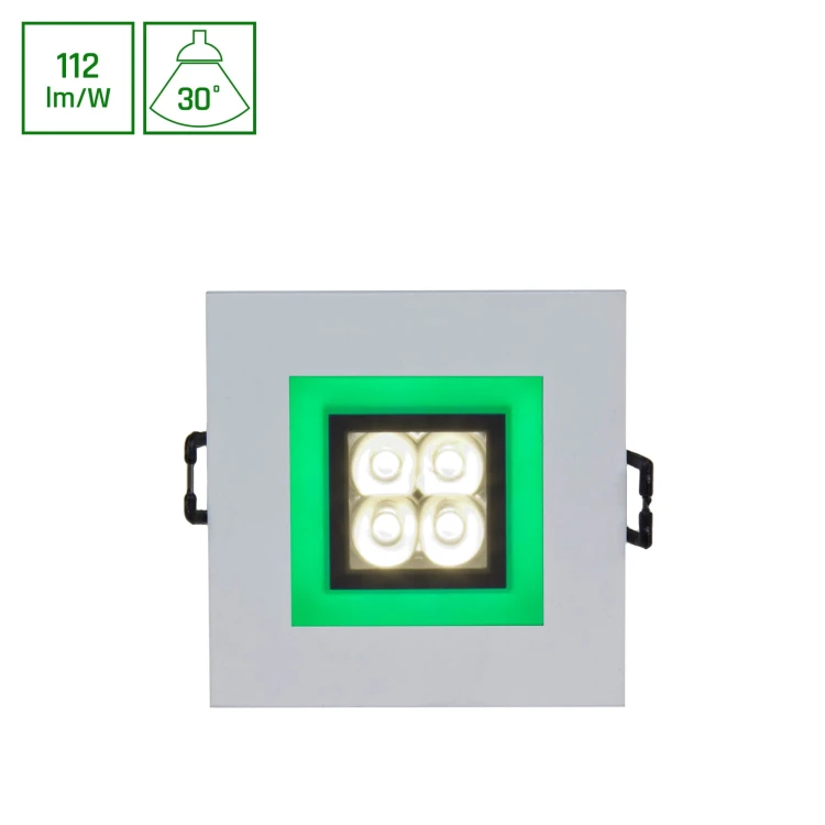 FIALE 4LED 4x1W 30st 230V SQUARE z ramką zieloną WW oczka ledowe SLI021017WW_GREEN SPECTRUM LED