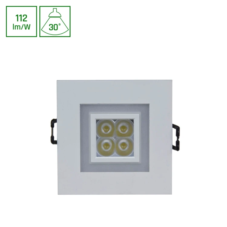 FIALE 4LED 4x1W 30st 230V SQUARE z ramką ciepłobiałą WW oczka ledowe SLI021017WW_WW SPECTRUM LED