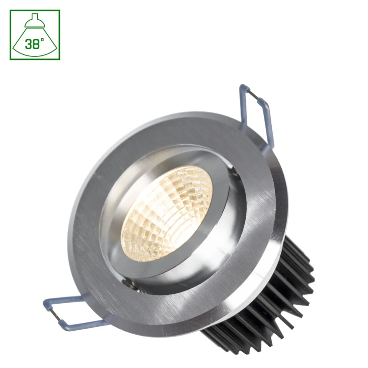 FIALE II 6W COB 38st 230V CW Oczko LED pierścień szczotkowane aluminium SLI021030CW SPECTRUM LED
